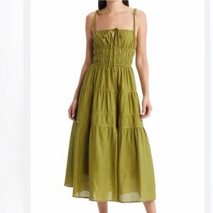 Moon River Hallie Ruched Midi Dress
